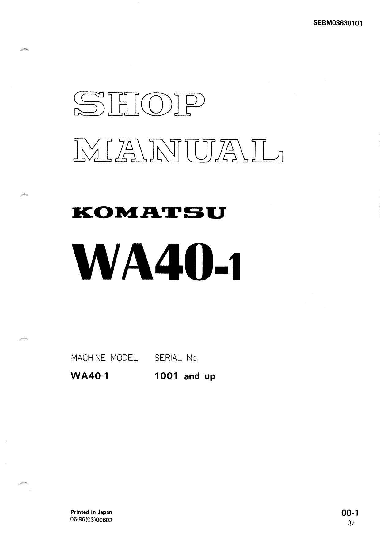 WA40-1 Shop Manual